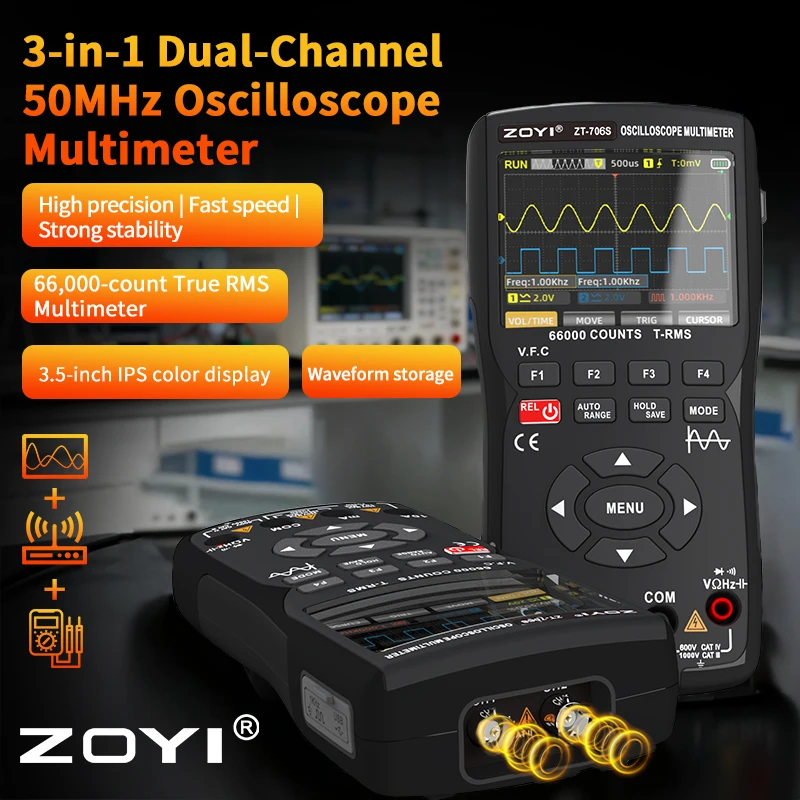 ZOYI ZT-706S 3-in-1 Automotive Oscilloscope Multimeter - Image 2